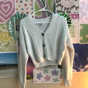 Woven cropped hollister sweater